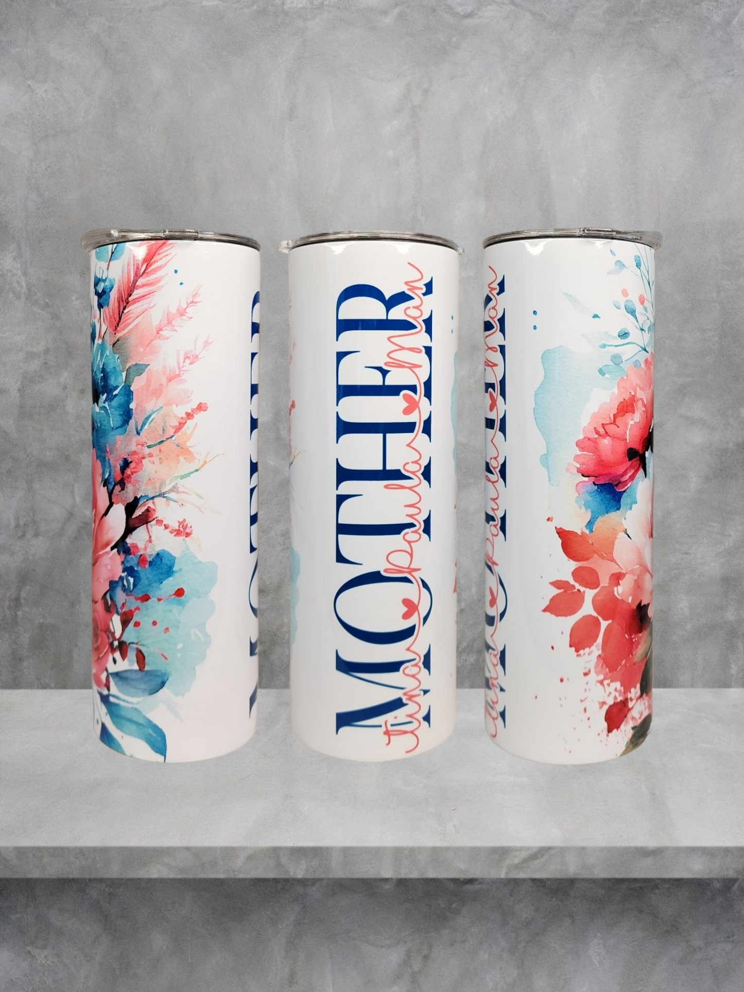 Mother Tumbler Floral with Custom Names (20oz)