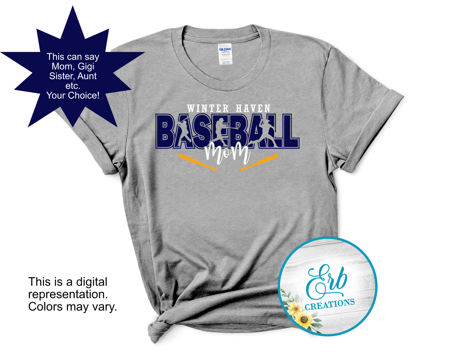 Baseball Player Cutout Custom Title Grey