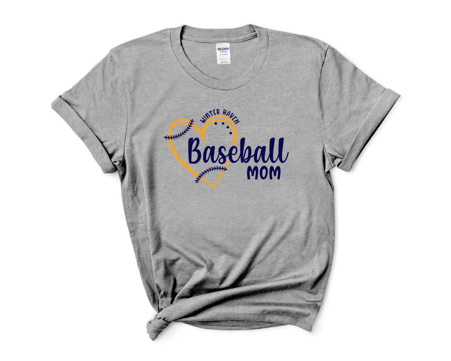 Heart Baseball Custom Title Grey