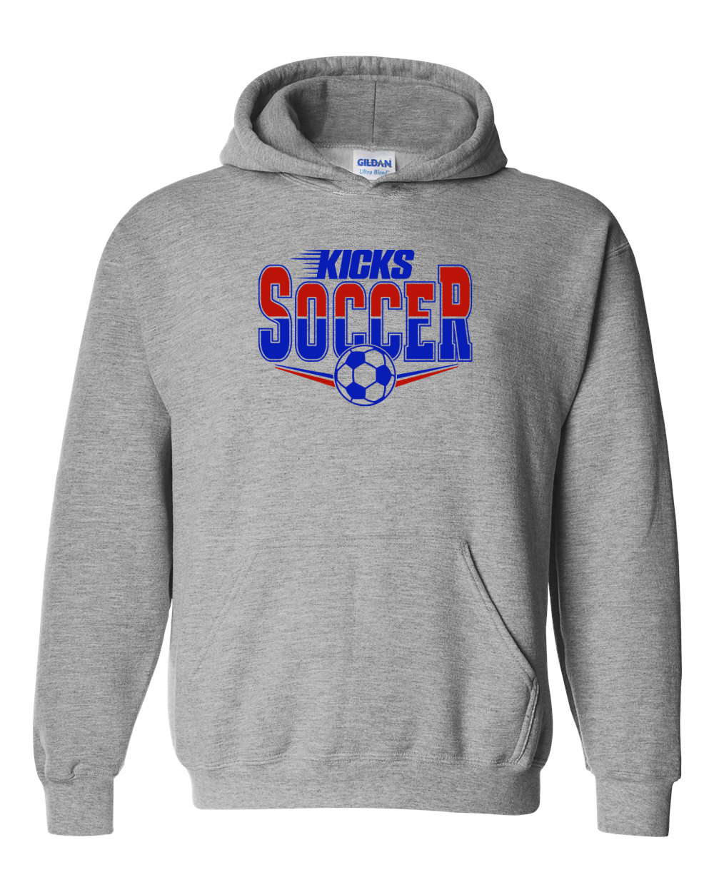 Kicks Soccer Split Red and Blue on Grey (multiple styles)