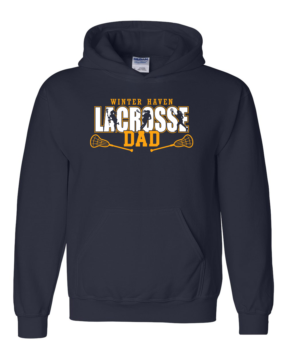 Girls Lacrosse with Family Title Block Navy 05