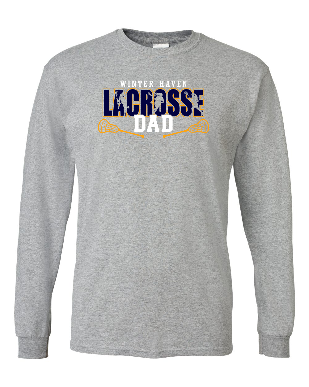 Girls Lacrosse with Family Title Block Grey 06