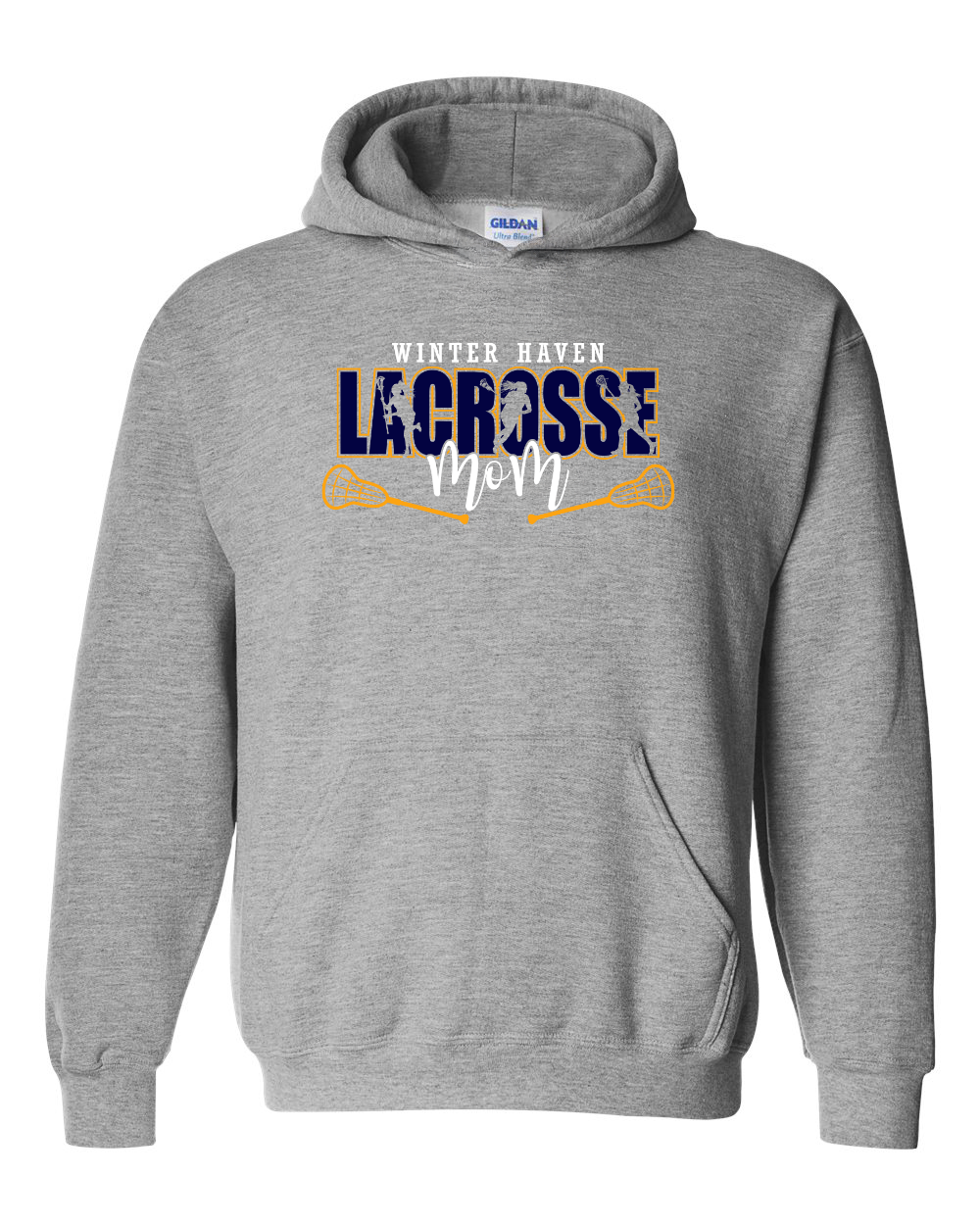 Girls Lacrosse with Family Title Script Grey 07