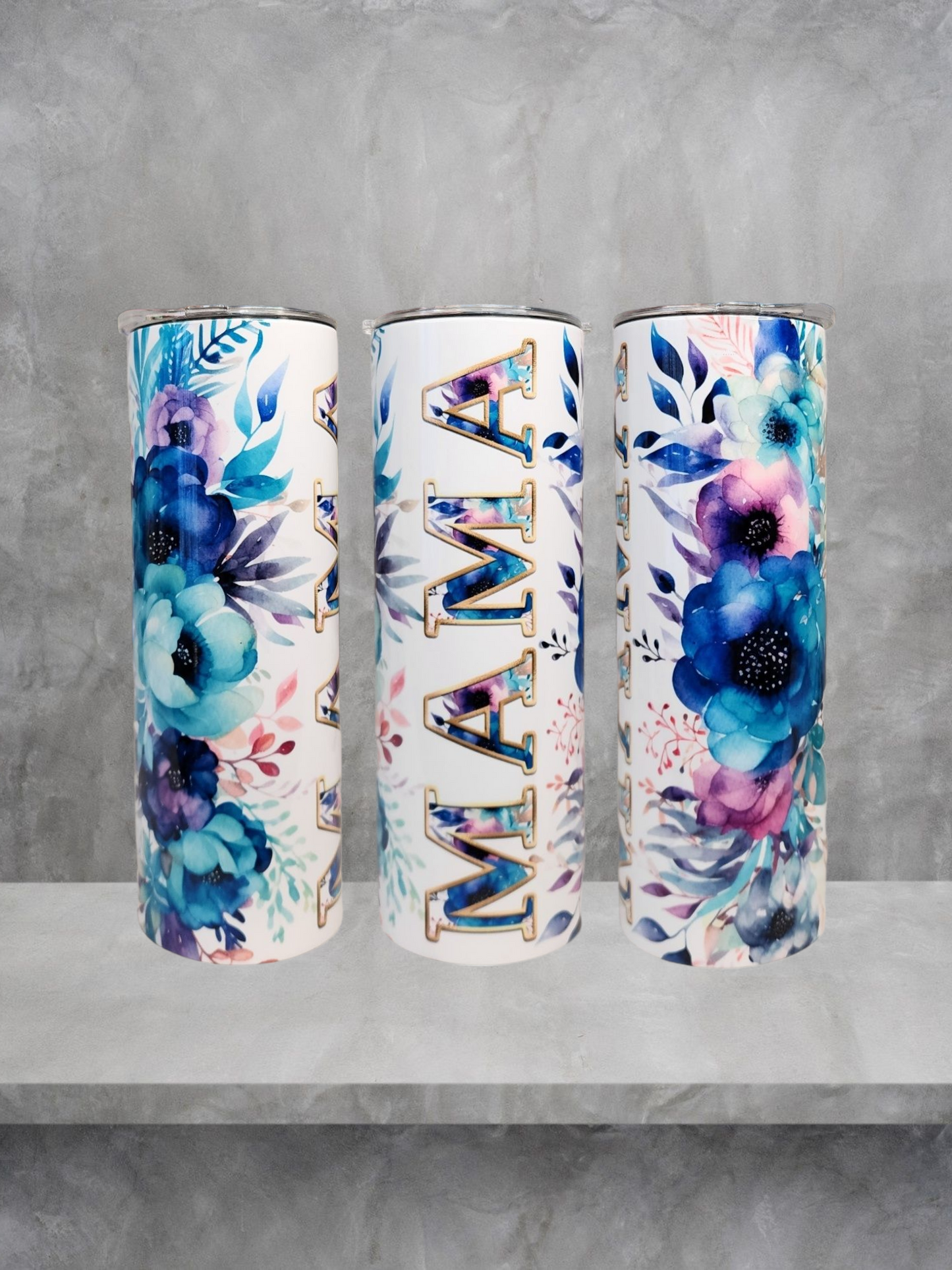 Mama Tumbler Blue Floral (20oz)