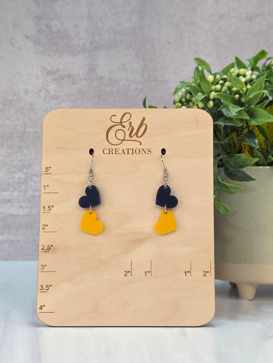 Blue & Gold Hearts