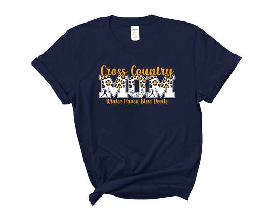 Cross Country Mom Leopard Navy