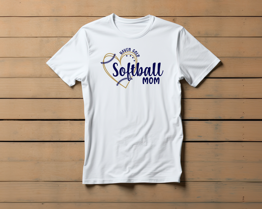 Heart Softball Custom Name White