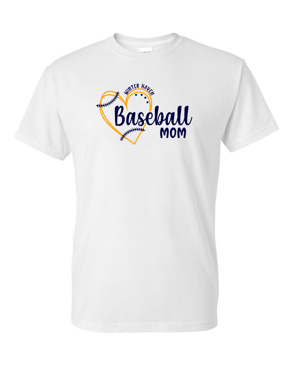 Heart Baseball Custom Title White