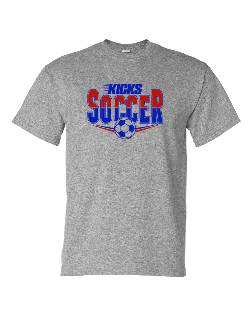 Kicks Soccer Split Red and Blue on Grey (multiple styles)