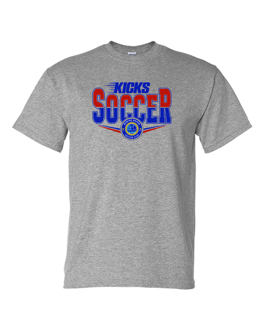 Kicks Soccer Split with Logo Red and Blue on Grey (multiple styles)