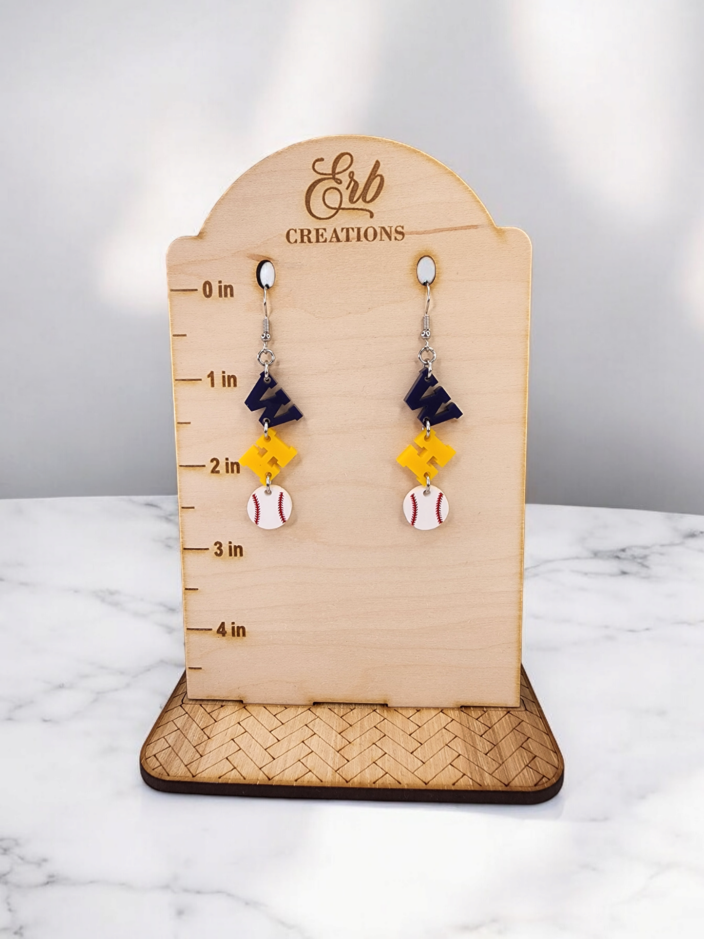 WH Baseball Earrings