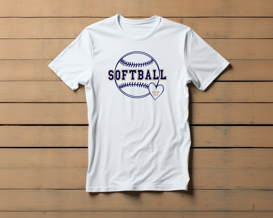 Softball HG Heart White