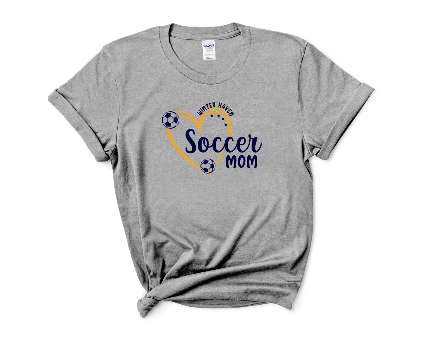Heart Soccer Custom Title Grey