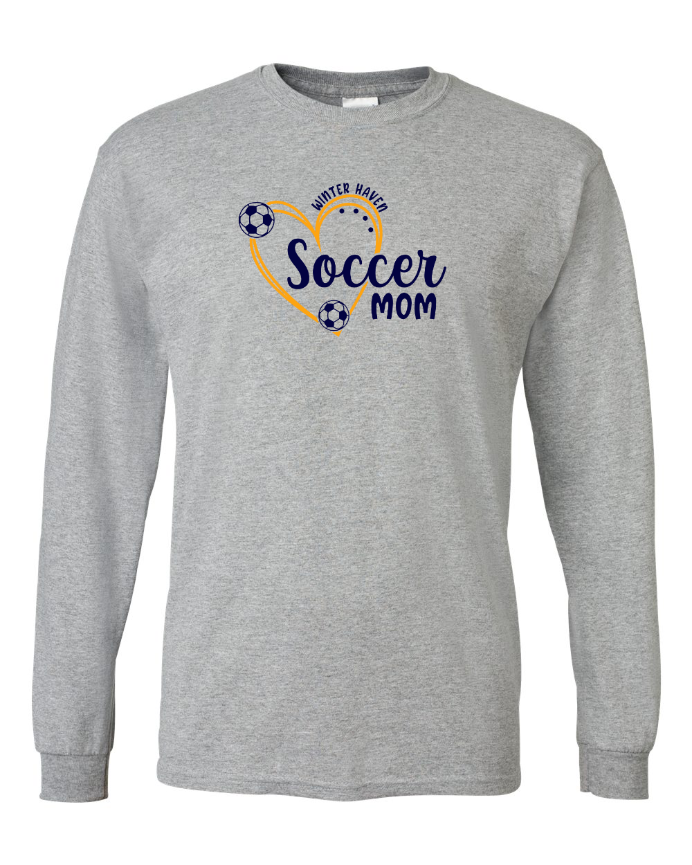 Heart Soccer Custom Title Grey